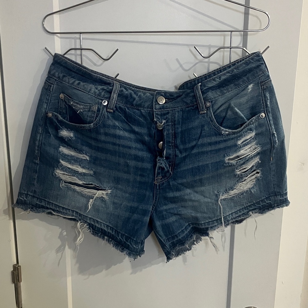 American Eagle Outfitters Ripped Blue Jean Shorts
